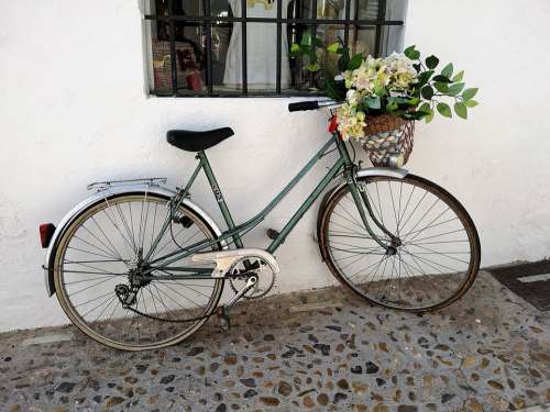 Bicycle Bike Flowers Romantic Basket Artistic