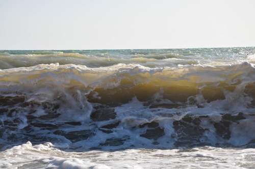 Black Sea Wave Beach Crimea Sea Water Waves Sand
