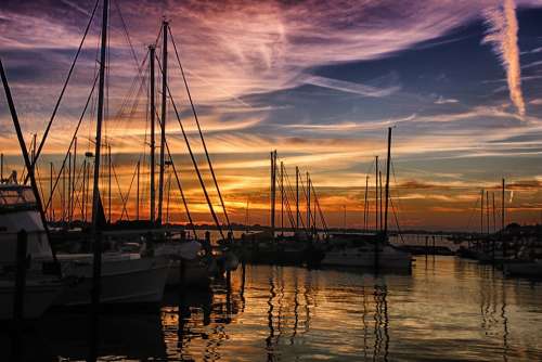 Boats Water Sea Summer Sky Sunset Nature Scenic