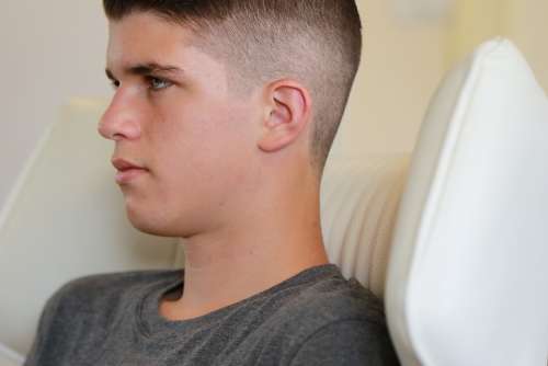 Boy Teen Teenager Profile Haircut Portrait