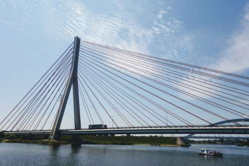 Bridge Architecture Water River City Gdańsk
