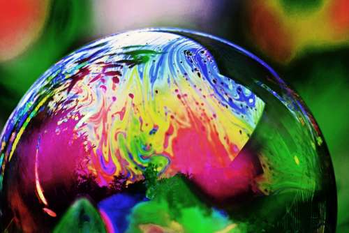 Bubble Reflection Bubbles Wet Colorful Soap