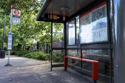 Bus Stop London Station City Transportation Public