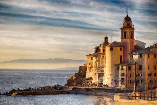 Camogli Liguria Italy Sea Tourism Summer Holidays
