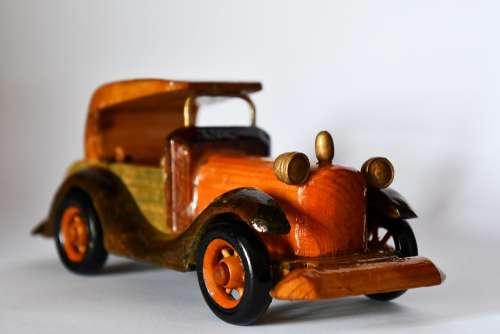 Car Wood Model Game Vehicle Style Old Color