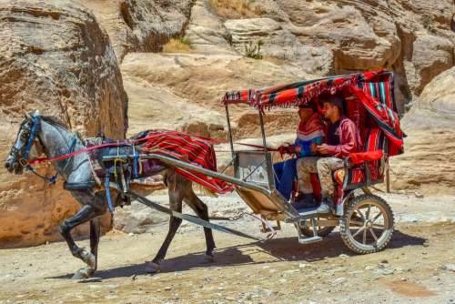 Coach Carriage Al Siq Canyon Horse Transport Wagon