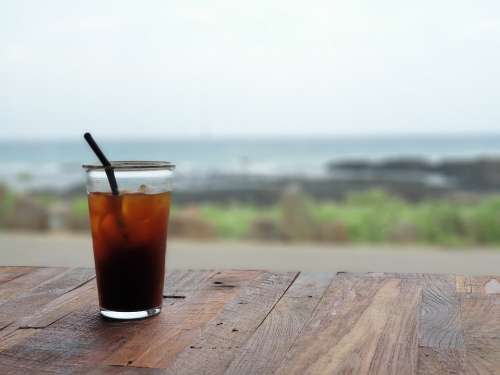 Coffee Sea Cup Summer Table Break Sky Beach