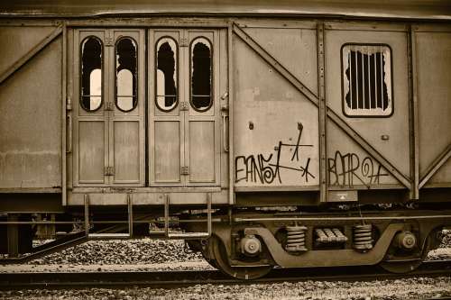 Dare Wagon Broken Train Old Retro Railway