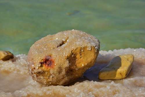 Dead See Salt Joy Sand Idyllic Stone Tourism