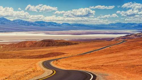 Death Valley Road Landscape Desert Nature