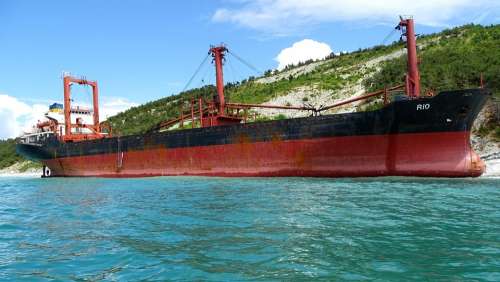Dry-Cargo Ship Shoal Sea Ship