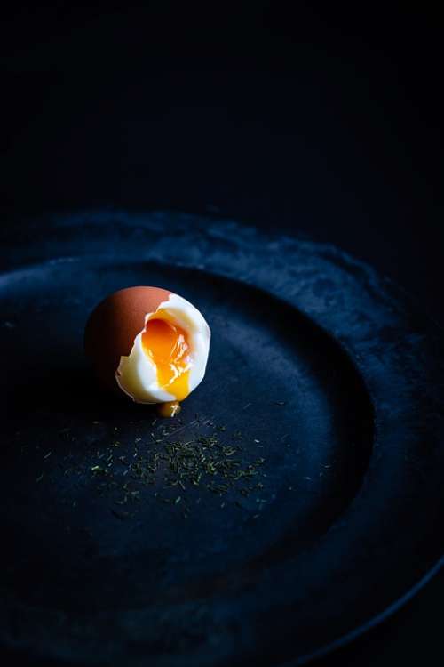 Egg Yellow Yolk Food Still Life Boiled Plate