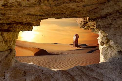 Fantasy Desert Landscape Composition Surreal Sand