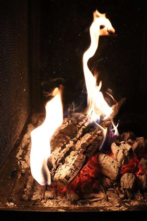 Fire Chocolate Yule Log Hot Dark Ember Night