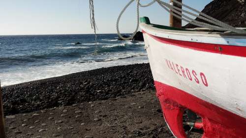 Fishing Boat Kahn Beach Sea Water Coast Ocean