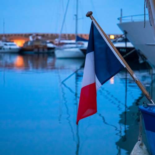 Flag France Antibes Marina Port Harbour Tricolour