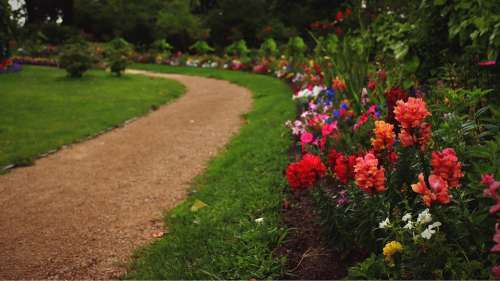 Flower Bed Away Path Babelsberg Park Potsdam
