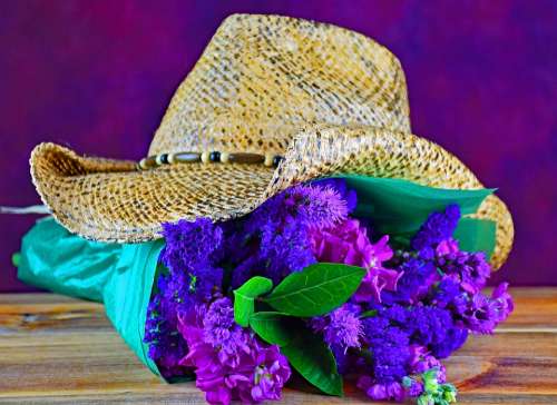 Flowers Bouquet Cowboy Western Love Romance