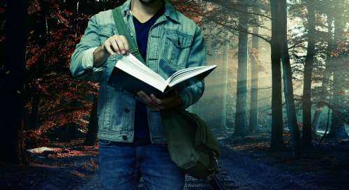 Forest Nature Man Student Information Read Book