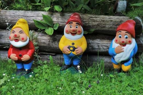 Garden Ornaments Dwarves Three The Scenery Cheerful