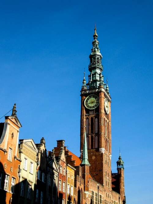 Gdansk Gdańsk Poland Clocktower City Architecture