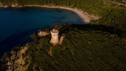 Genoese Tower Corsica Sea Bay