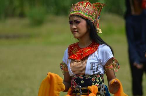 Girl Costumes Dancers Culture Java Indonesia