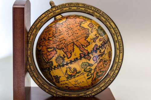 Globe Old Symbolism Written Asia World