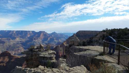 Grand Canyon Blue Sky Nature Landscape Arizona