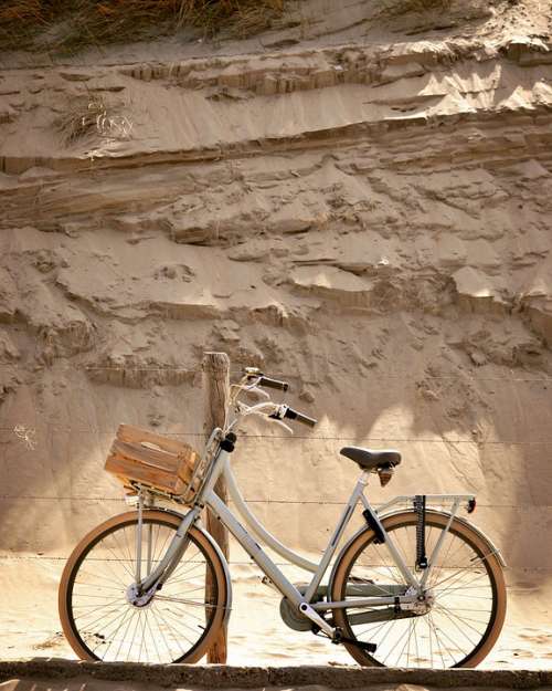 Holland Bycicle Strand Netherlands Tourism Travel