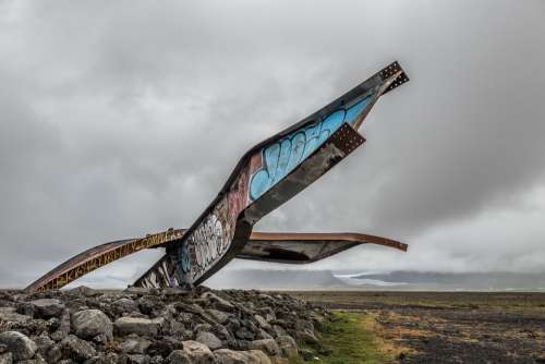 Iceland Bridge Monument Volcanic Eruption