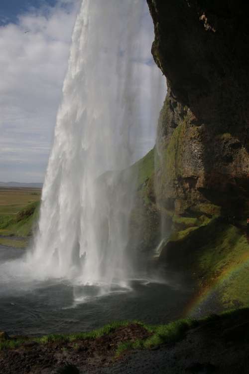 Iceland Waterfall Rainbow Scenic Falls