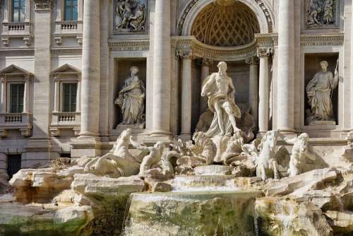 Italy Rome Trevi Fountain Architecture