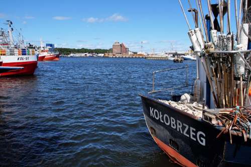 Kolobřeh Port Fishing Sea Ship Granary Moored