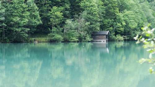 Lake House Idyll Nature Landscape Water Forest