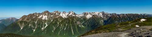 Landscape Panorama Mountain 穂高岳 Elevation 3190M