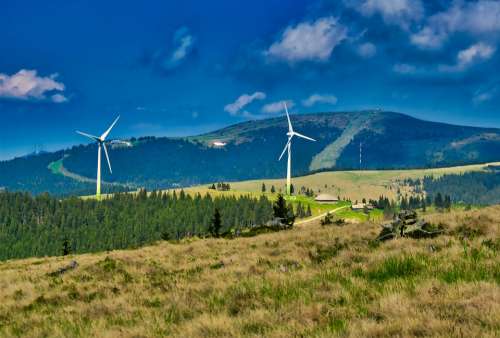 Landscape Wind Power Nature Clouds