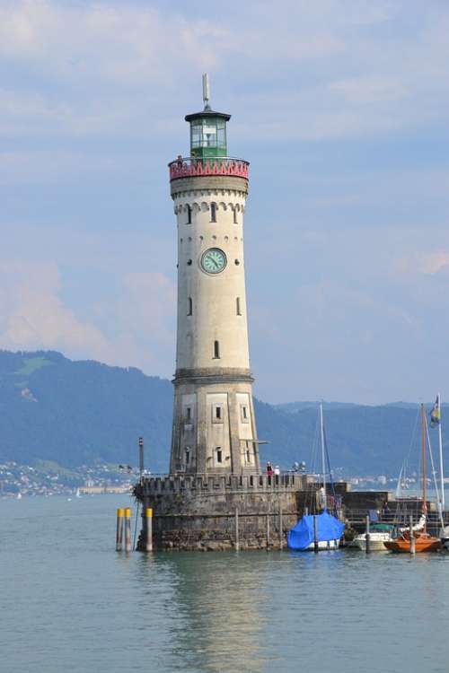 Lighthouse Water Lake Constance Lindau Mood Blue