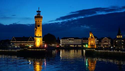 Lindau Port Lake Constance Lighthouse