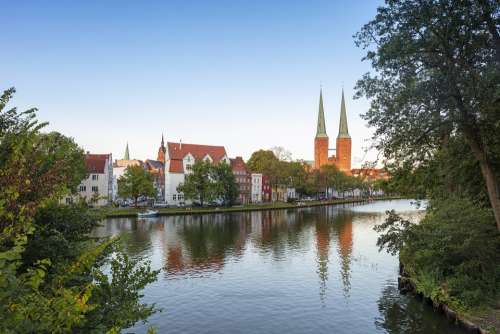 Lübeck Water Evening Untertrave