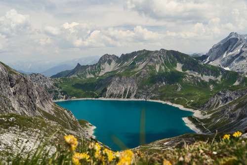 Luenersee Hiking Landscape Mountains Bergsee