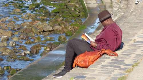 Man Reading Book Relax