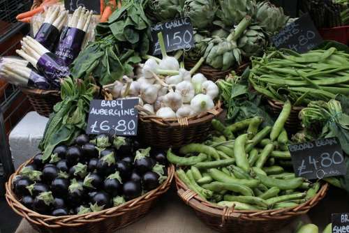 Market London Vegetables Eggplant Offer Selection