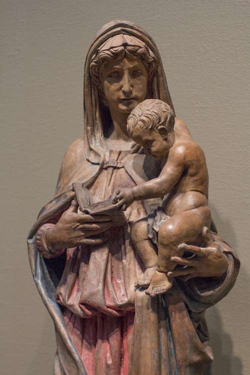 Mary Virgin Madonna Sculpture Jesus Baby Christ