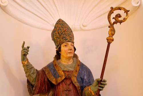 Monastery Irsee Sculpture Abbot Bavaria Figure