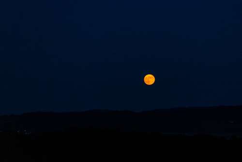 Moon Night Red Moonrise Dark Scene Mystical