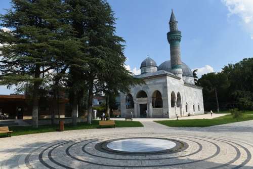 Mosque Sky Garden Tree Architecture Islam Minaret