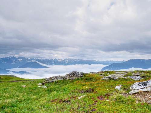 Mountains Clouds Landscape Panorama Nature Sky