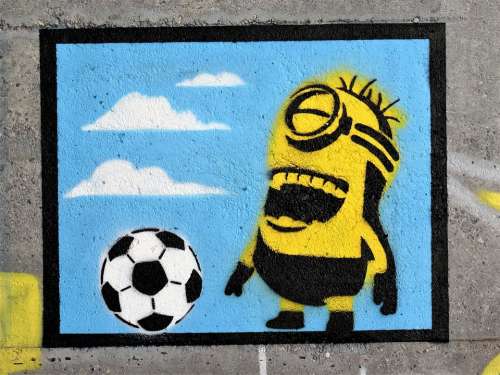 Mural Minoins Laugh Image Color Ball Football