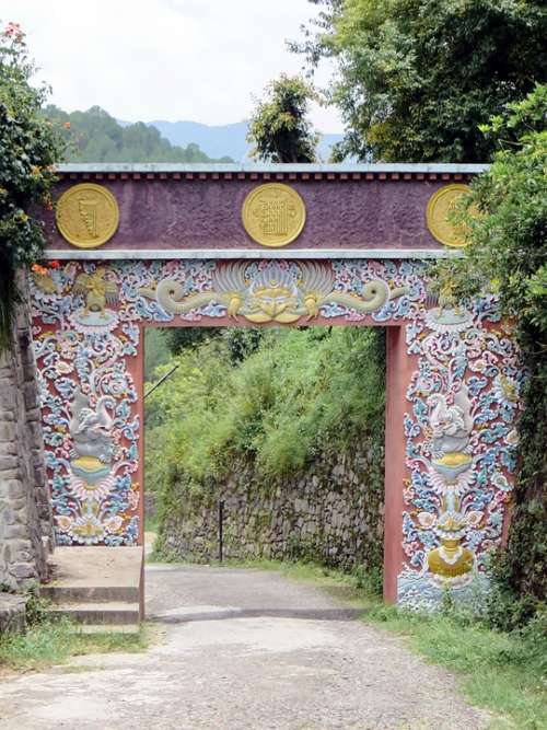 Nepal Kathmandu Temple Tibetan Portal Decoration
